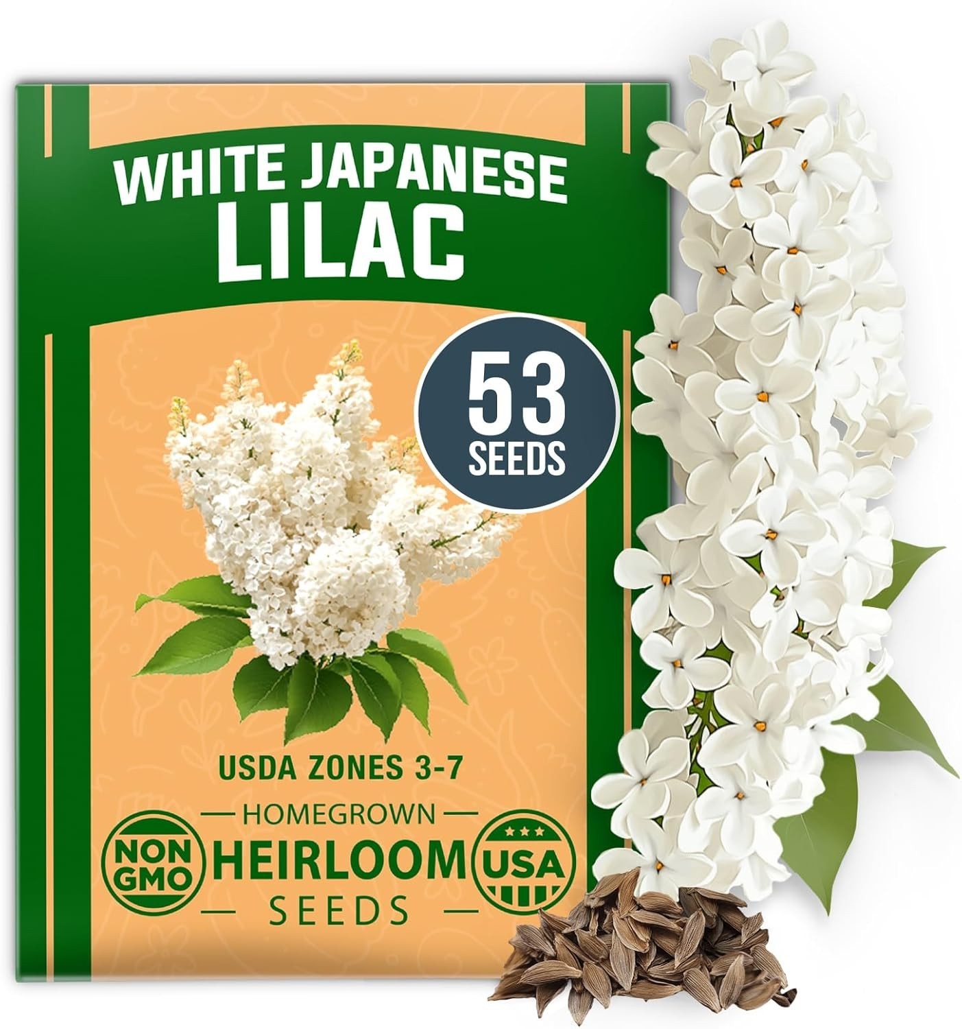 Fragrant White Lilac Flower Seeds – 53 Non-GMO Heirloom Seeds for Garden Bliss