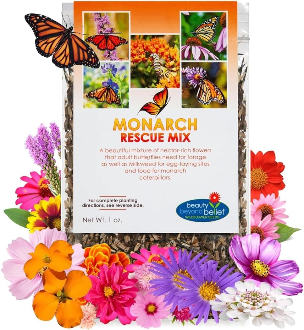1oz Monarch Butterfly Wildflower Seed Packet – Attract Pollinators with Ease