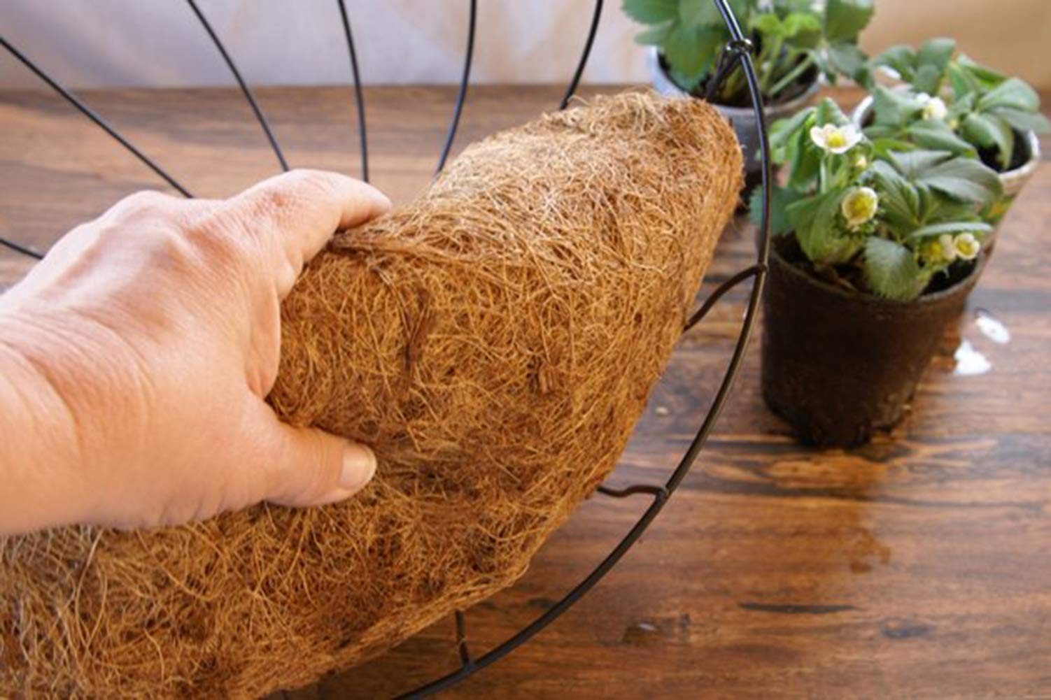 2PCS Half Round Coco Fiber Liner for Hanging Basket – Replacement Plant Coir