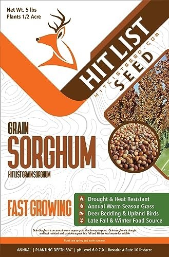 Grain Sorghum Food Plot Seeds for Deer – Annual Mix – 5 lbs – Summer & Spring Pl