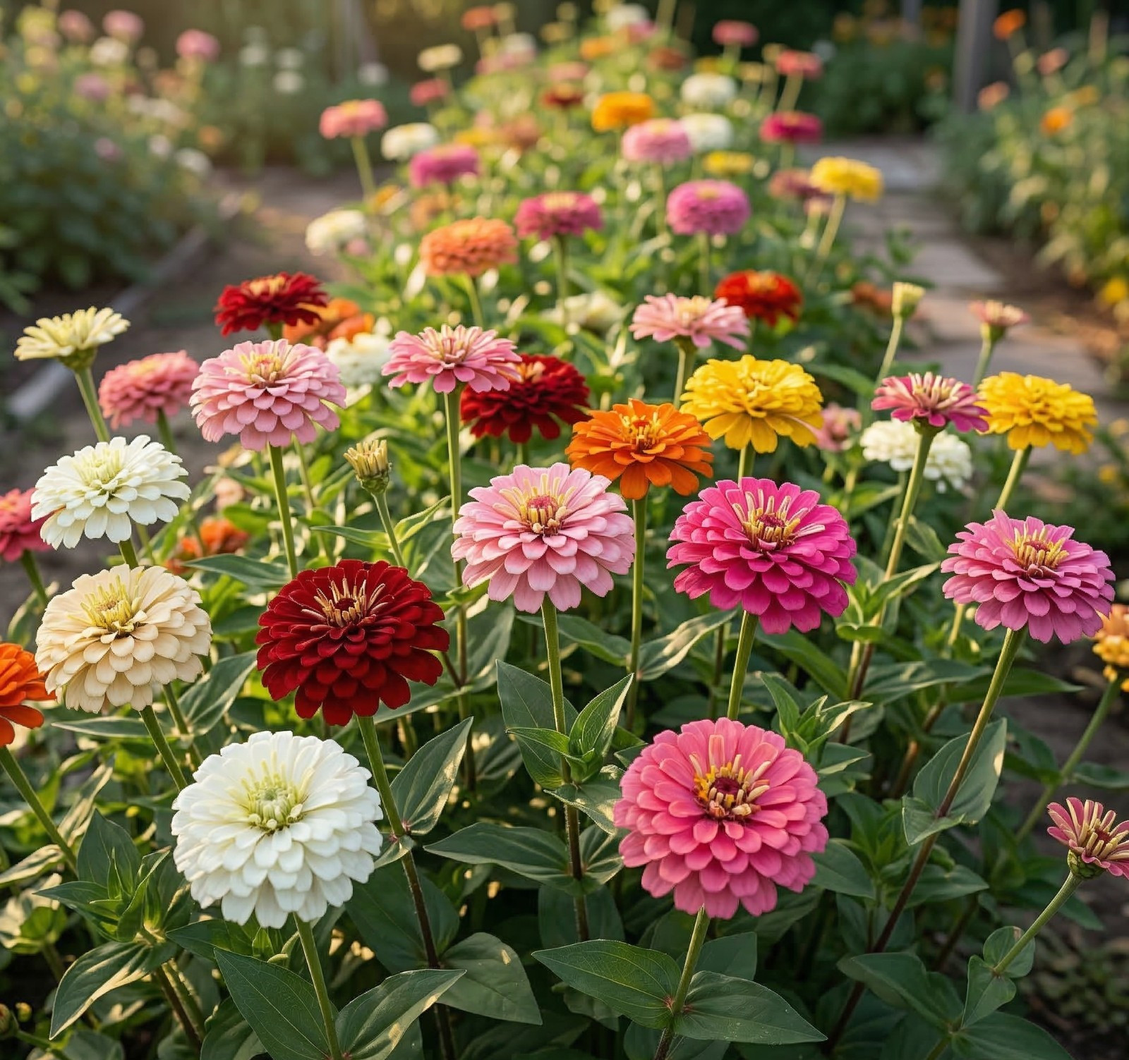 Zinnia elegans DAHLIA MIX Butterflies Hummingbirds Non-GMO 200 Seeds Heirloom!