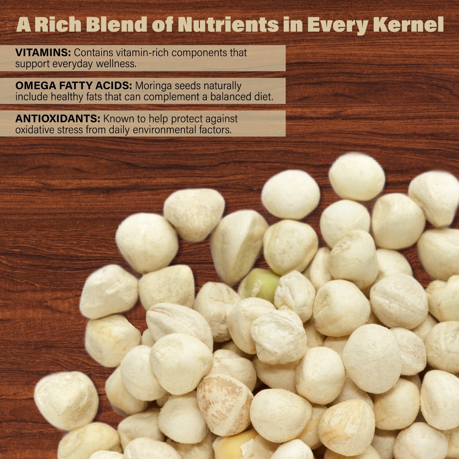 100 Moringa Oleifera Seeds Kernel 1 oz. SHELLED Fresh Organic Semilla De Moringa