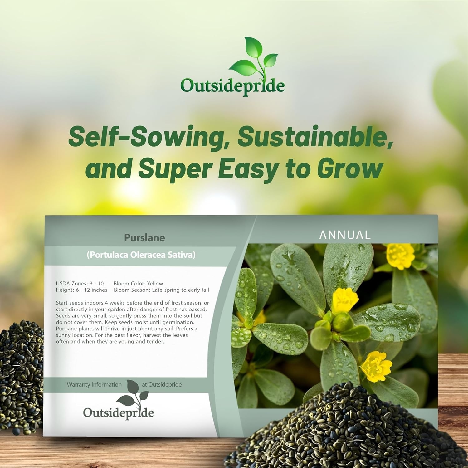 10000 Seeds Portulaca Green Purslane Herb Garden Plant Seeds