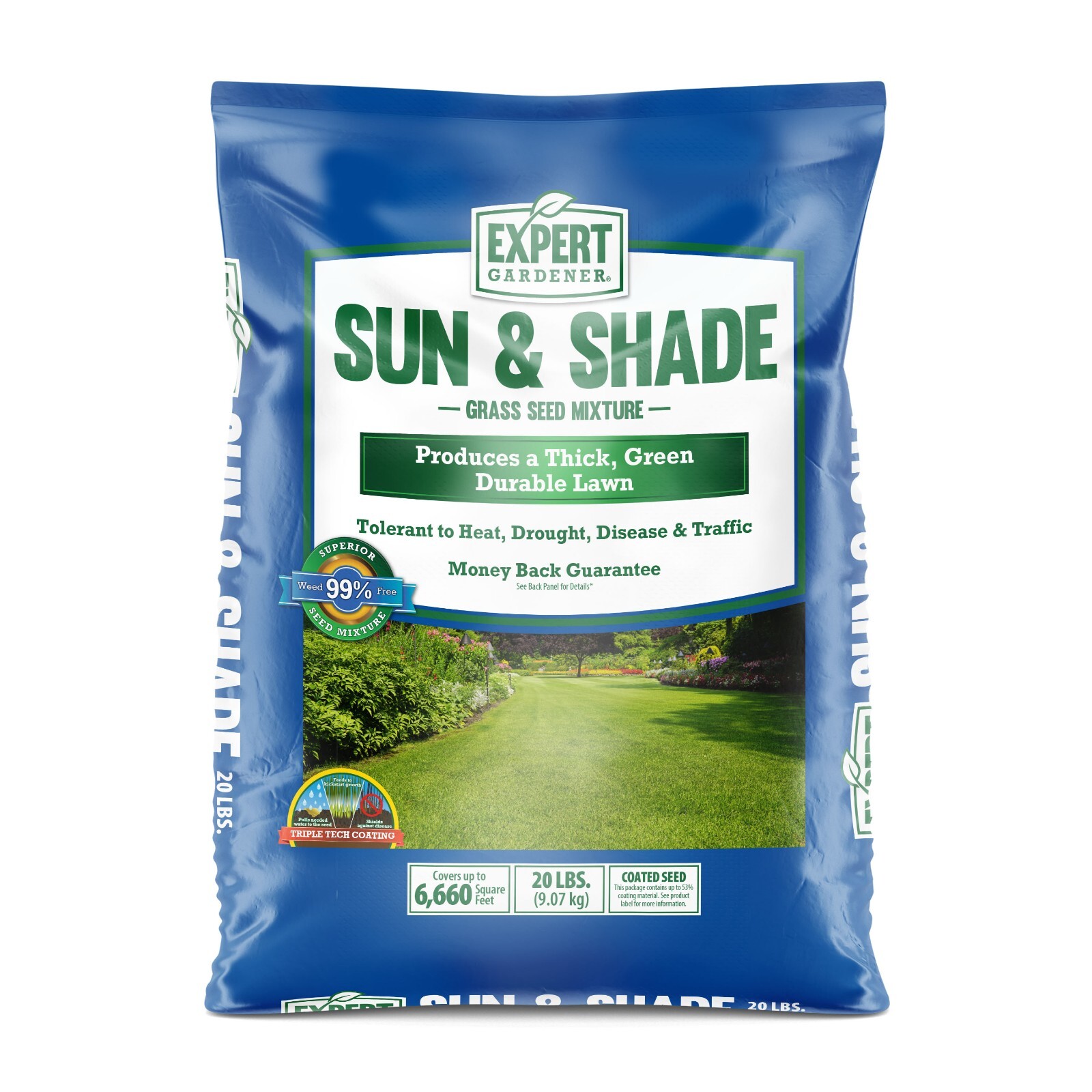 GRASS SEED Sun & Shade Southern Mix, for Sun to Partial Shade, 3, 7, 20 Lb.