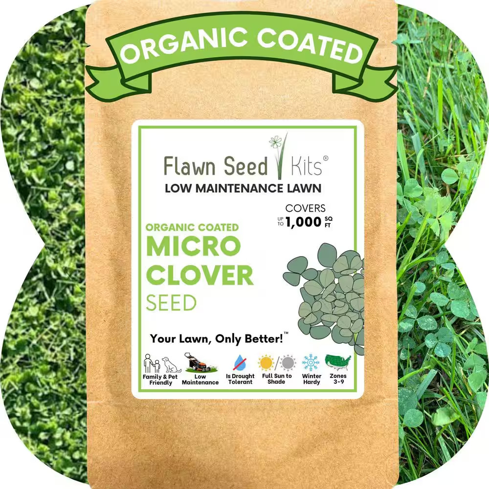 Micro Clover Alternative Grass Seed, Org Coated, Eco-Friendly,Low Growing,Low Mn