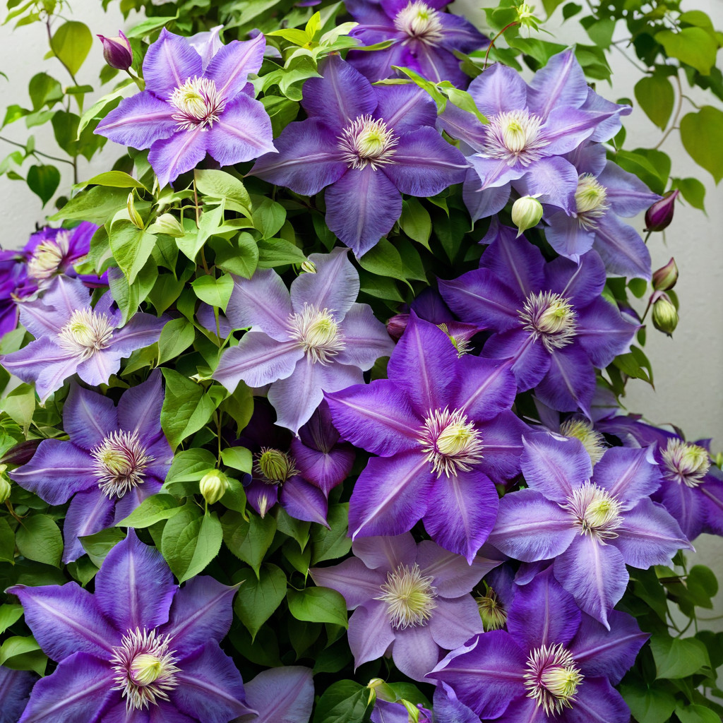 25Double Dark Purple Clematis Seeds Flower Seed Perennial Flowers Vine US SELLER