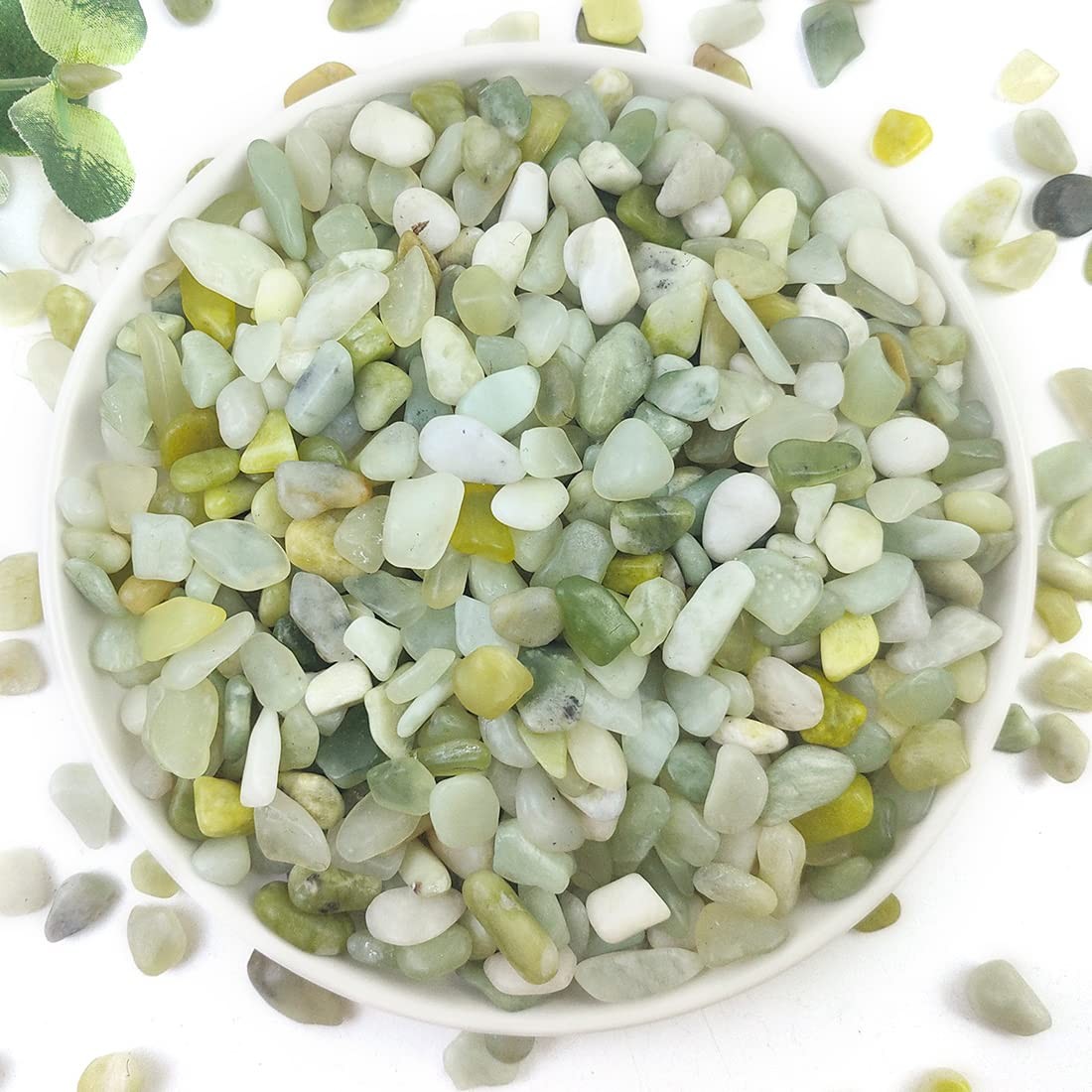 YISZM 2LB Succulent and Cactus Jade Pebbles, 3/8 Inch Natural 2 Pounds,