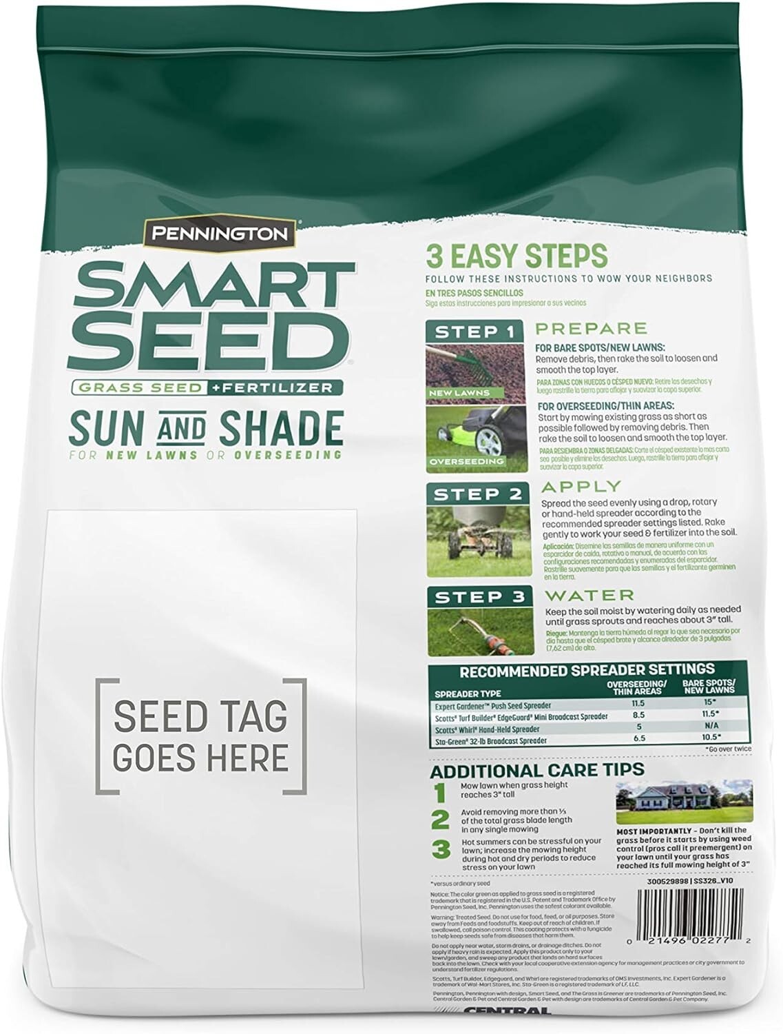 3 lb Fertilizer-Enhanced Grass Seed Mix – Covers 1,000 sq. ft. for Sun & Shade