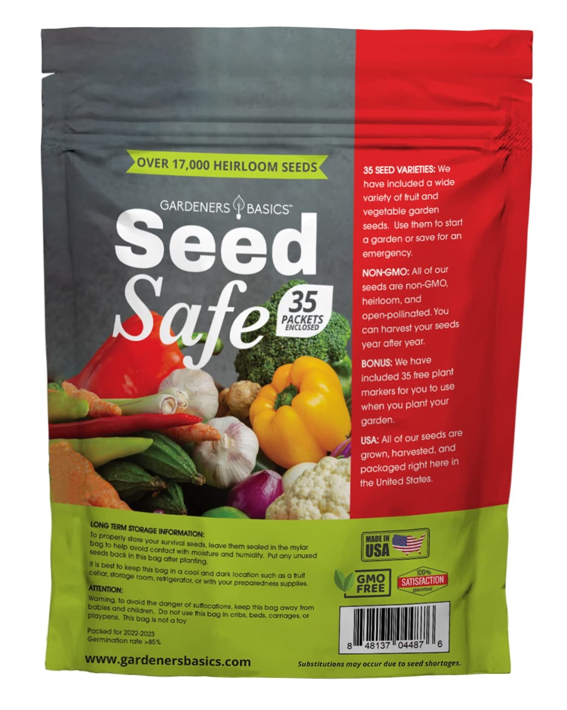 Gardeners Basics Seed Safe Kit 35 Easy to Grow Heirloom Vegetable Seeds for …