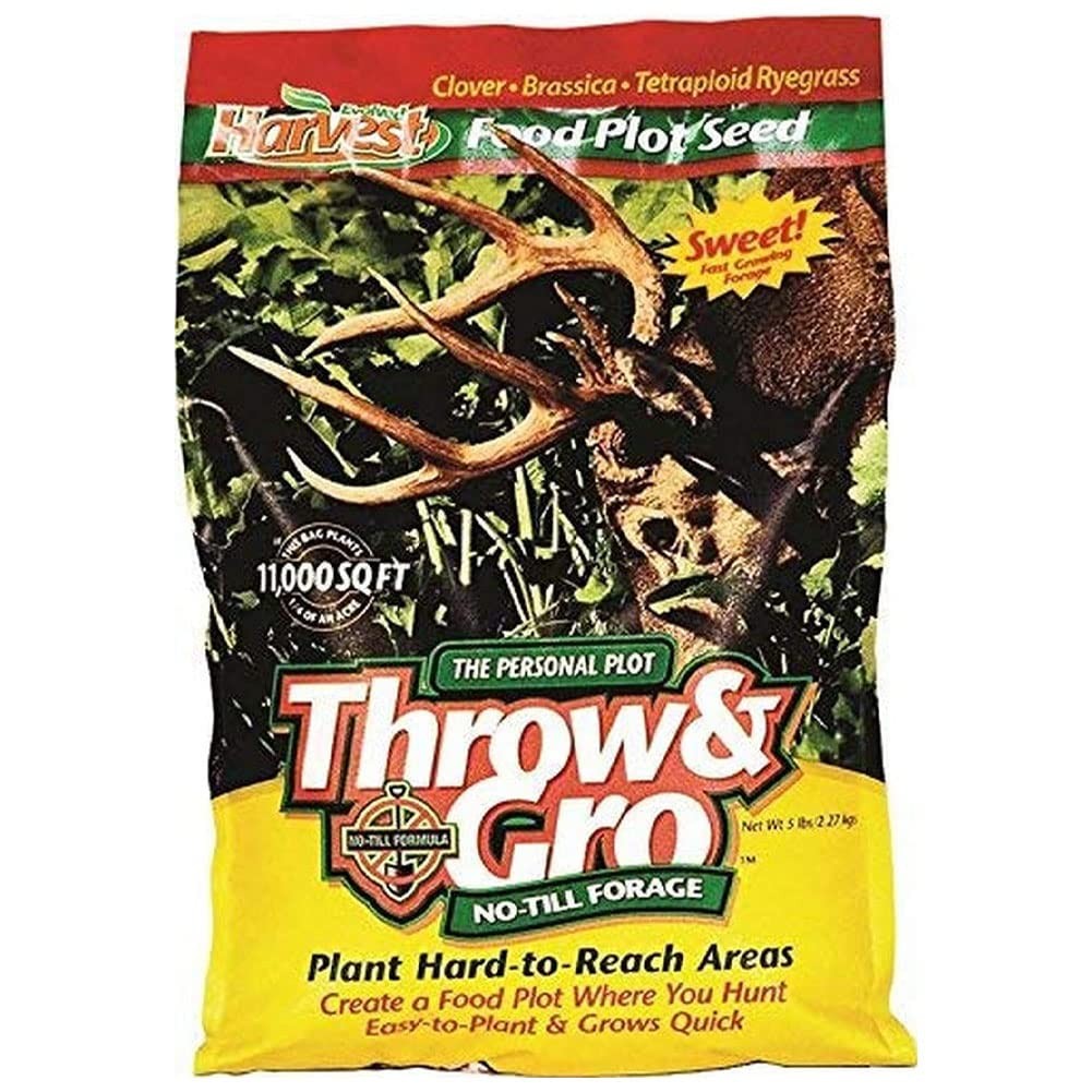 No-Till Forage Seeds for Deer | Easy Plant Fast-Growing Food Plot, 5 Lbs