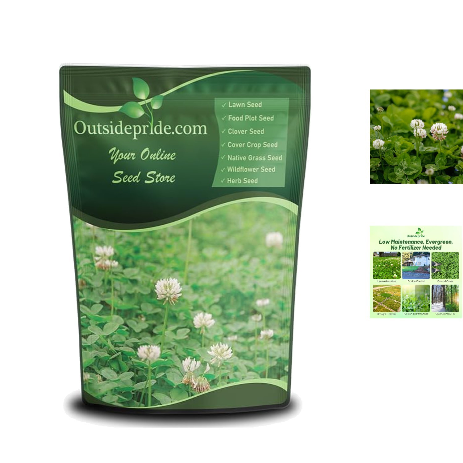 Versatile 1 lb White Dutch Clover Seed – Erosion Control & Landscape Enhancement