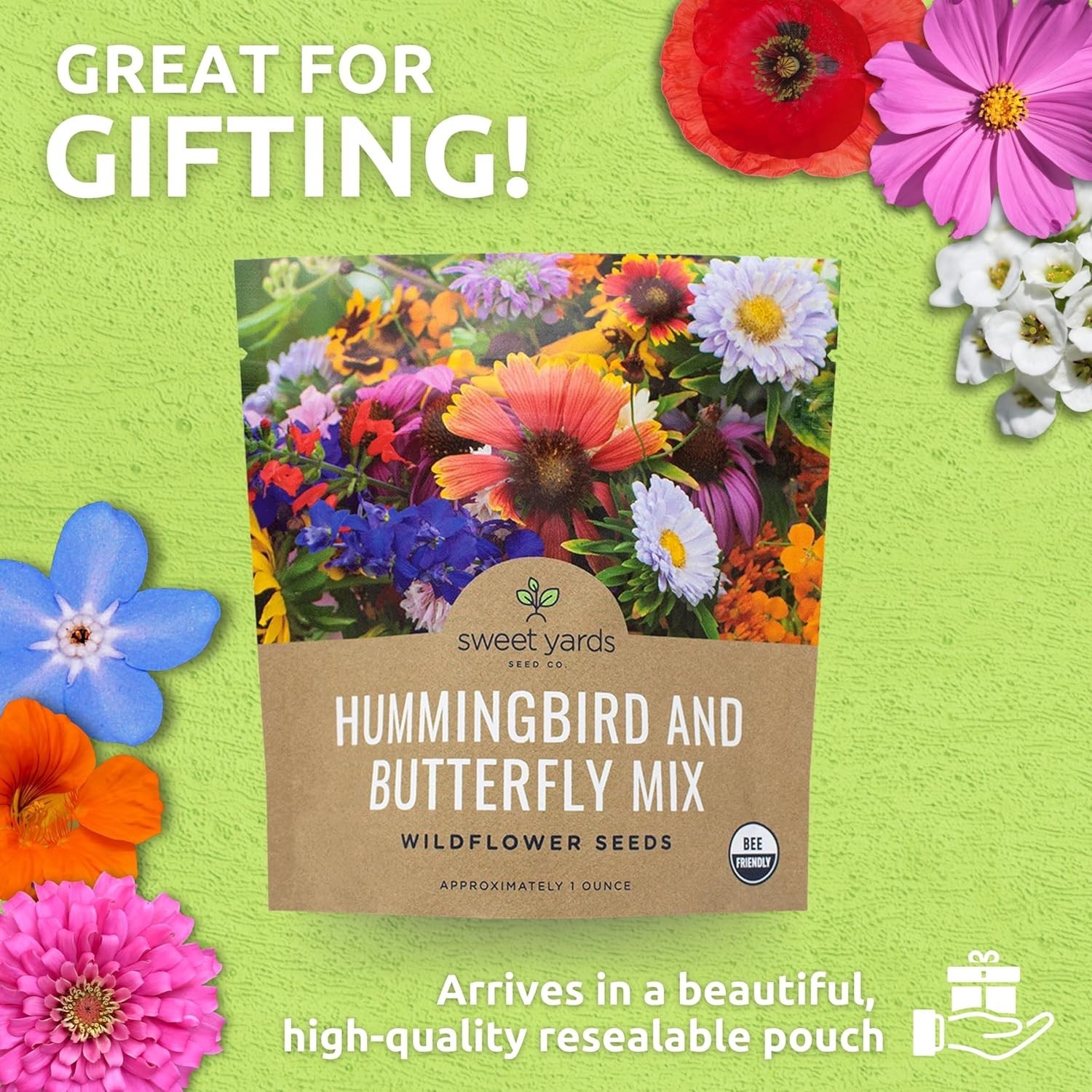 Gardening Delight: 1 oz Wildflower Mix to Attract Butterflies & Hummingbirds