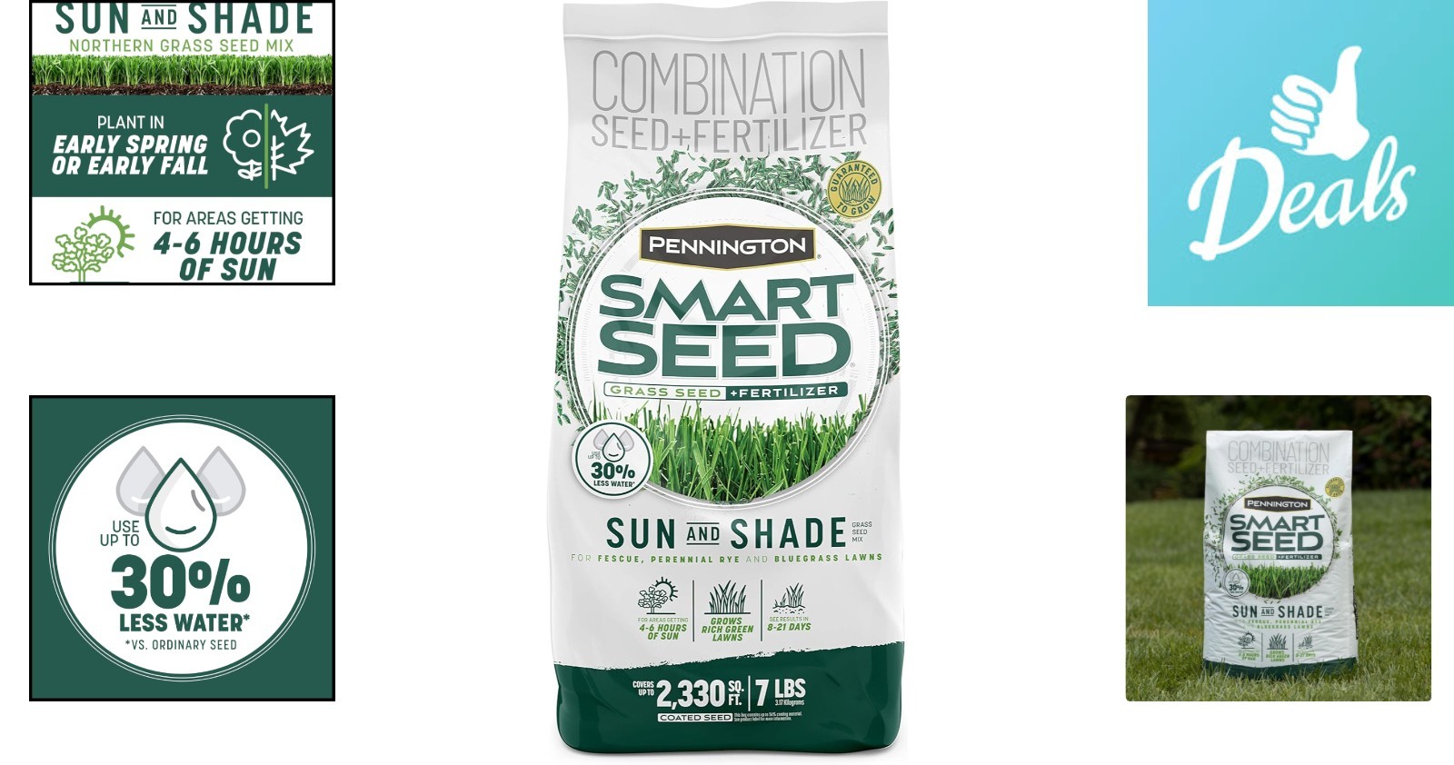 7 lb Smart Seed Sun & Shade Mix – Perfect for Moderate Sunlight & Shade Areas
