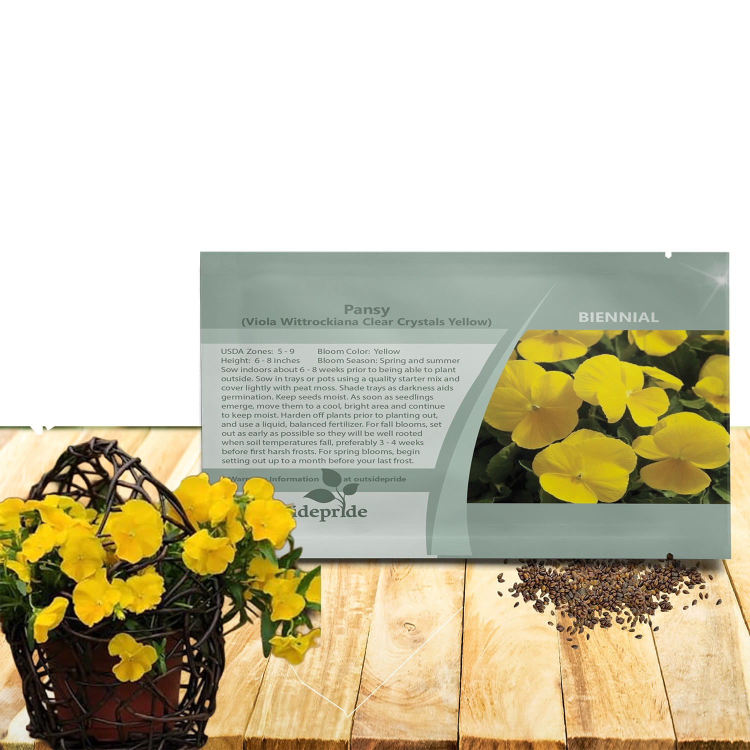 2000 Seeds Pansy Seeds – Yellow Pansy Flower Seed
