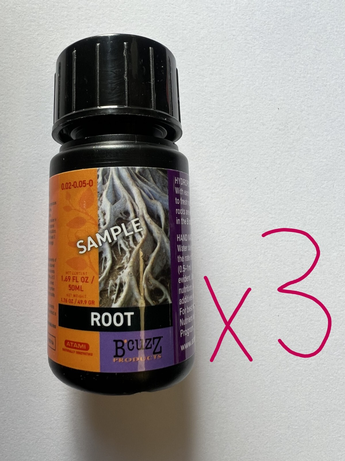 (3x) – Atami B’cuzz Root 0-0-0.7 Organic Based Nutrient Additive – 50ml (sample)