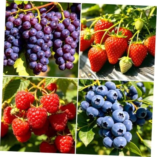 CarpetC 1000+ Mixed Berry Seeds for Planting – Grape Blueberry Raspberry