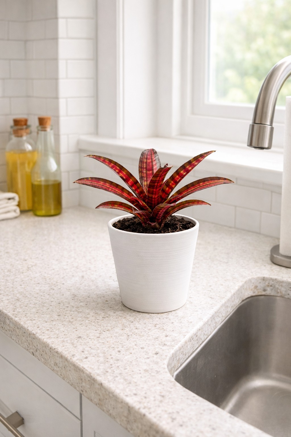 Hambert Eyes Live Plant,Red & Green,rare plant Foliage, 4″ White Pot ,included .