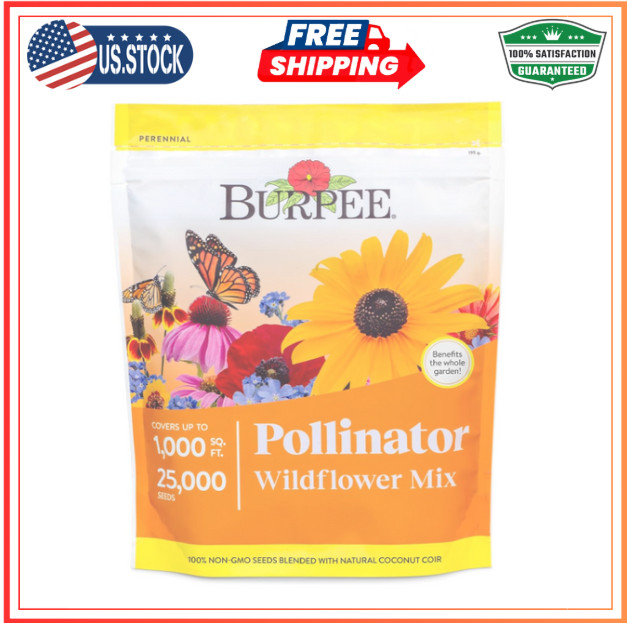 Wildflower 25,000 Bulk, 1 Bag, 18 Varieties of Non-Gmo Flower Seeds Pollinator G