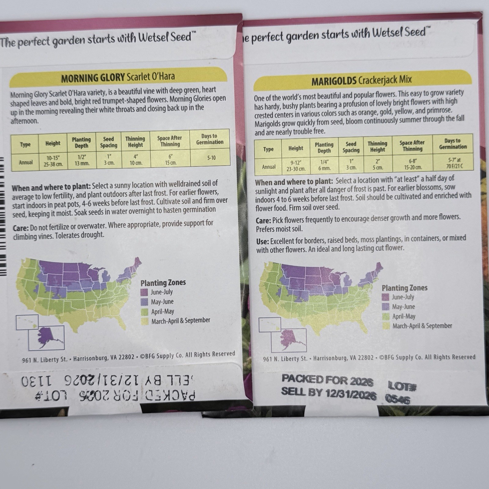 Flower Seed packet (varieties) Annual by Wetsel seed