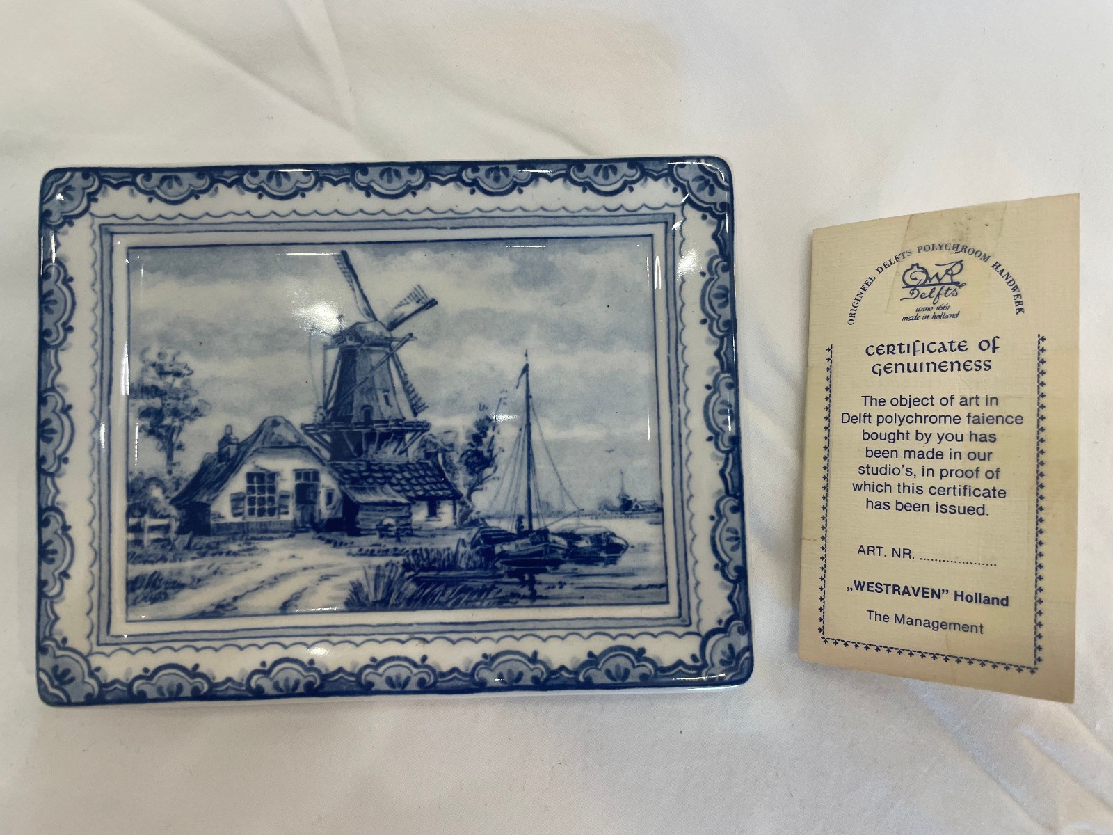 Vintage Origineel Delftsblauw Handwerk Art. 24-03 Made In Holland ??/5000