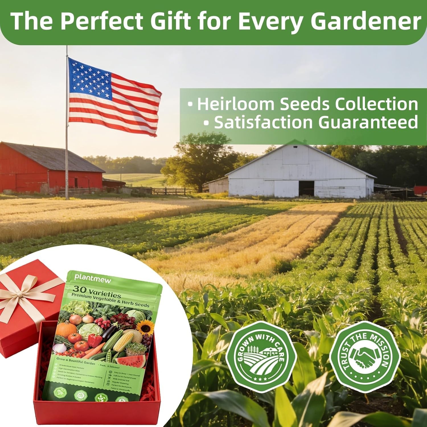 【Seed Vault】 Heirloom Vegetable Seeds Planting Kit – 15,000+ Non-GMO Seeds for H