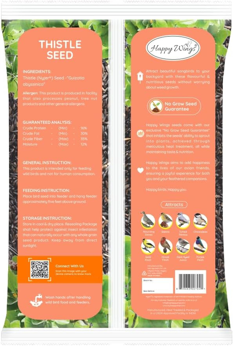 Nyjer/Thistle Seeds Wild Bird Food – 10 Pounds I No Grow Seed I Bird Seed for Wi