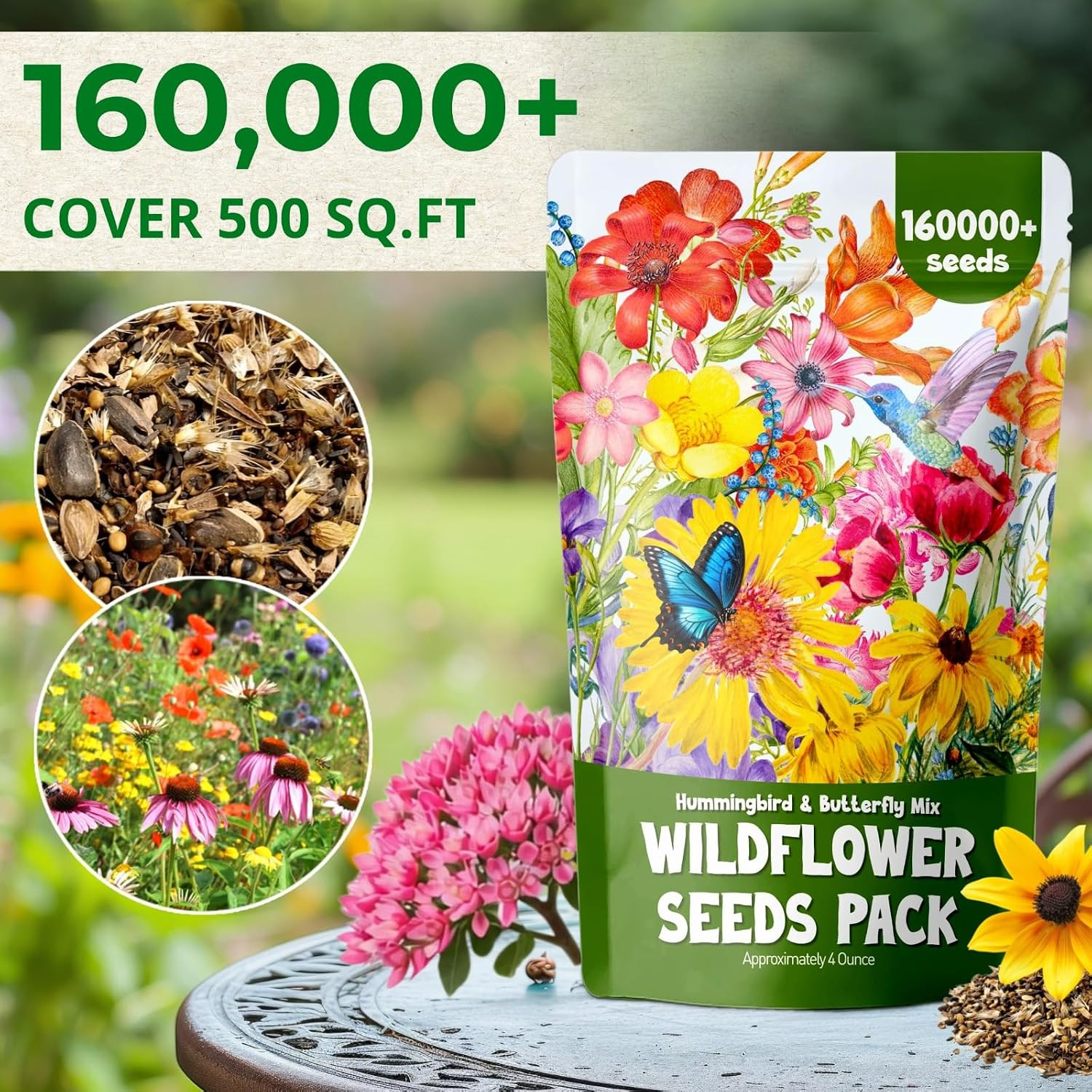 160,000+ Wildflower Seeds Bulk for Planting – 13 Varieties Perennial & Annual