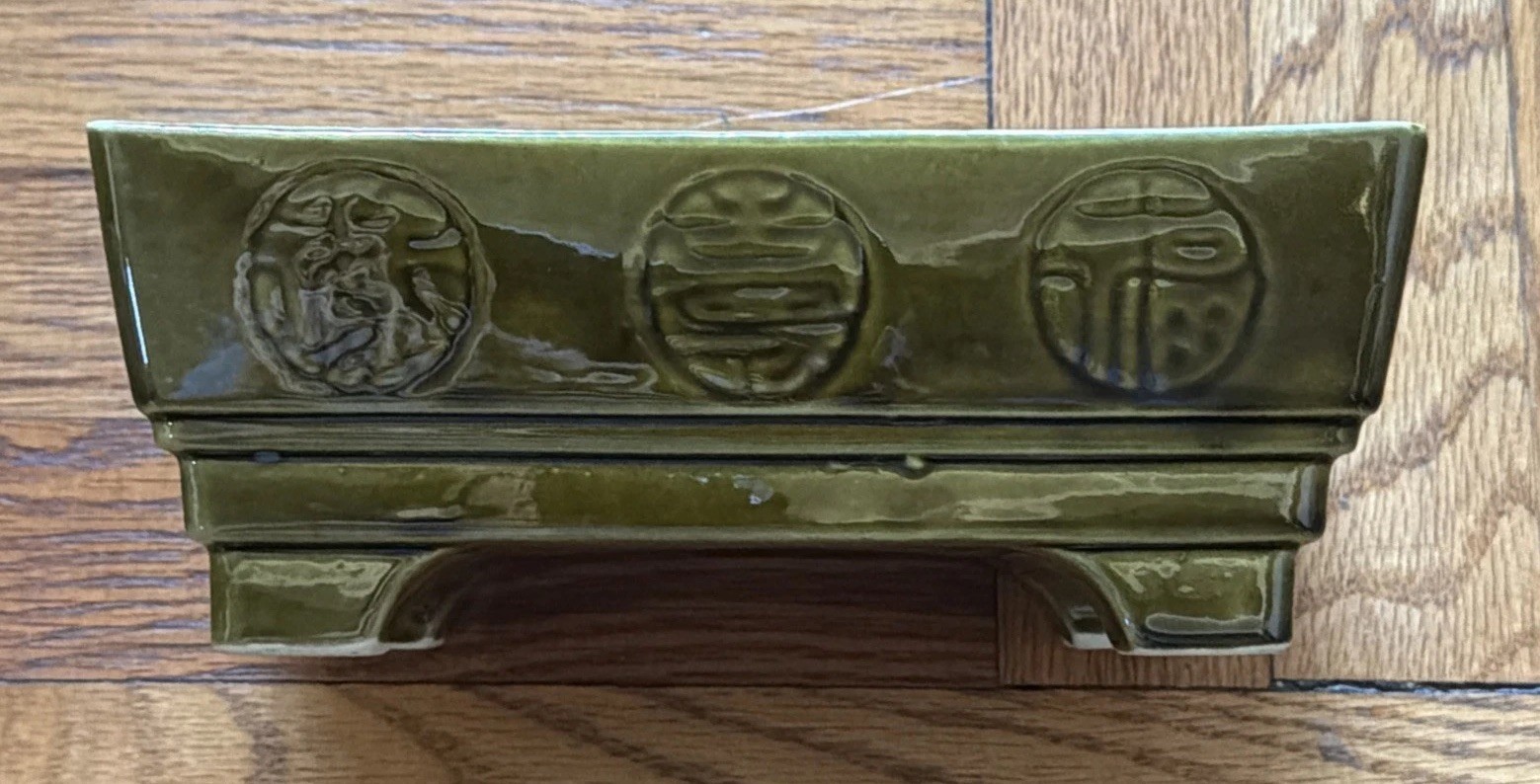 Vintage Rare Green Glazed 289 USA Bonsai Tree Planter “8-1/2″ x 3-1/2″