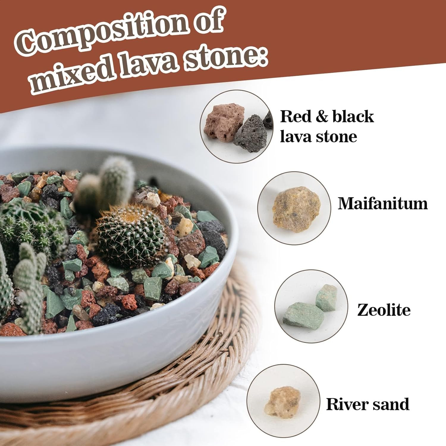 3LBS Horticultural Succulent Rocks Bonsai Mix Succulent Potting Mix Lava Rocks C
