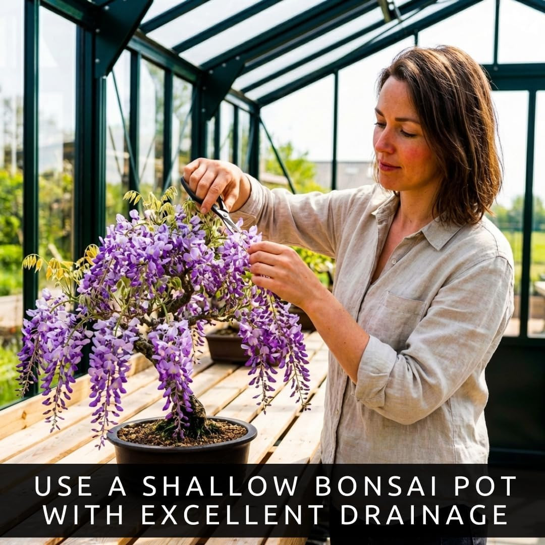 Wisteria Bonsai Starter Tree (1 Year Old Live Plant) – Wisteria Floribunda Seedl