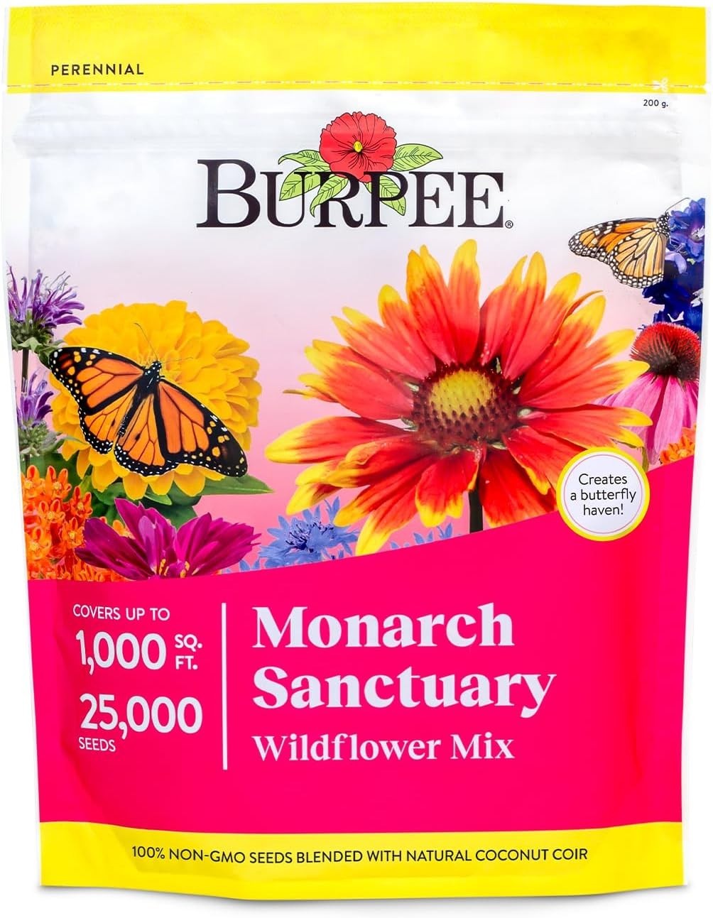 Butterfly Garden Seed Mix | 25,000 Non-GMO Wildflower Seeds