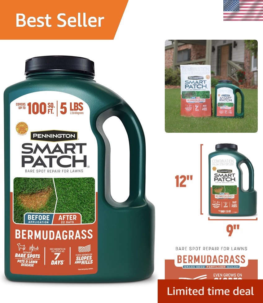 5 lb Smart Patch Bermuda Grass Seed – Covers 200 sq. ft. for Pet Damage Recovery