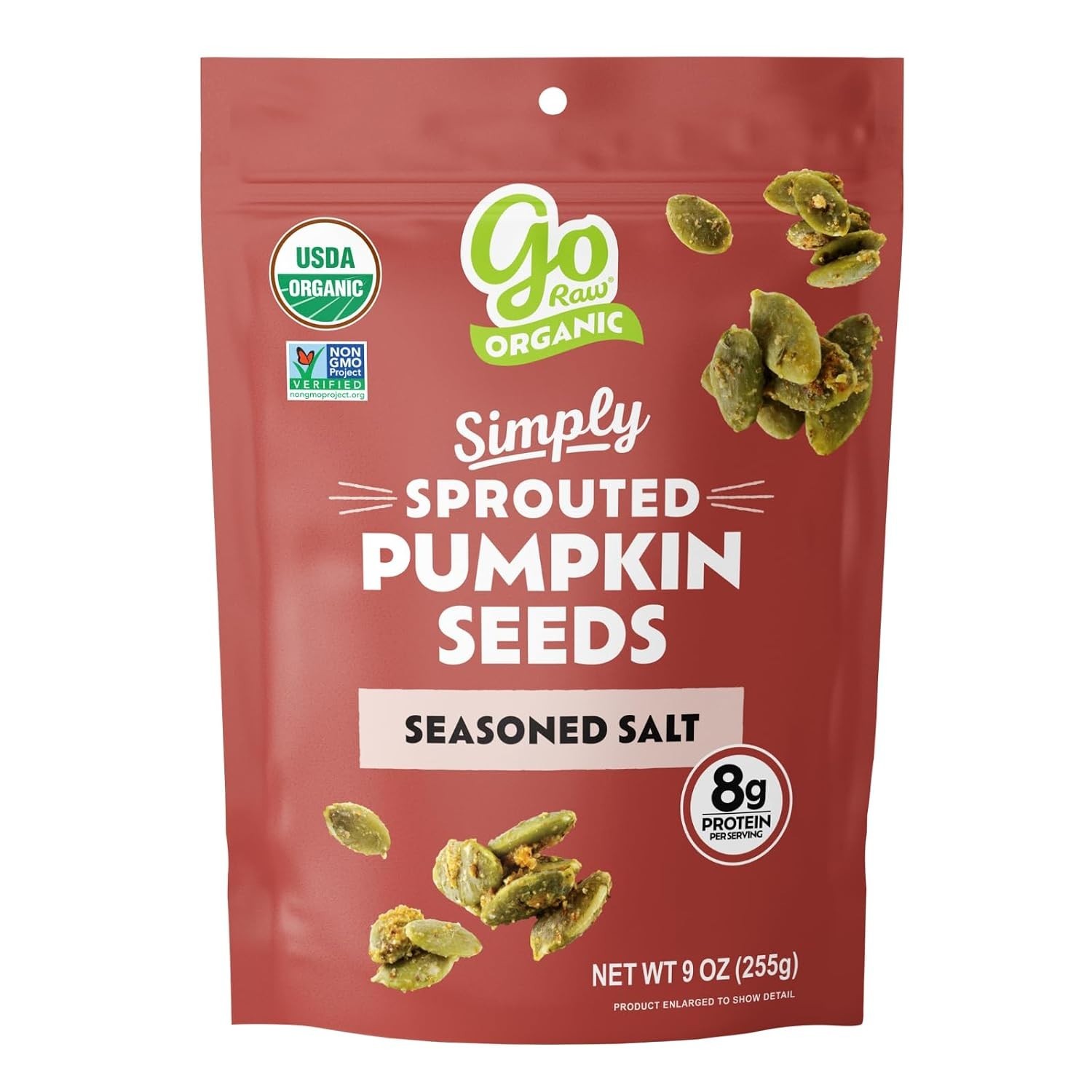 9 oz Resealable Organic Pumpkin Seeds – Nut-Free, Gluten-Free Snack for All Ages