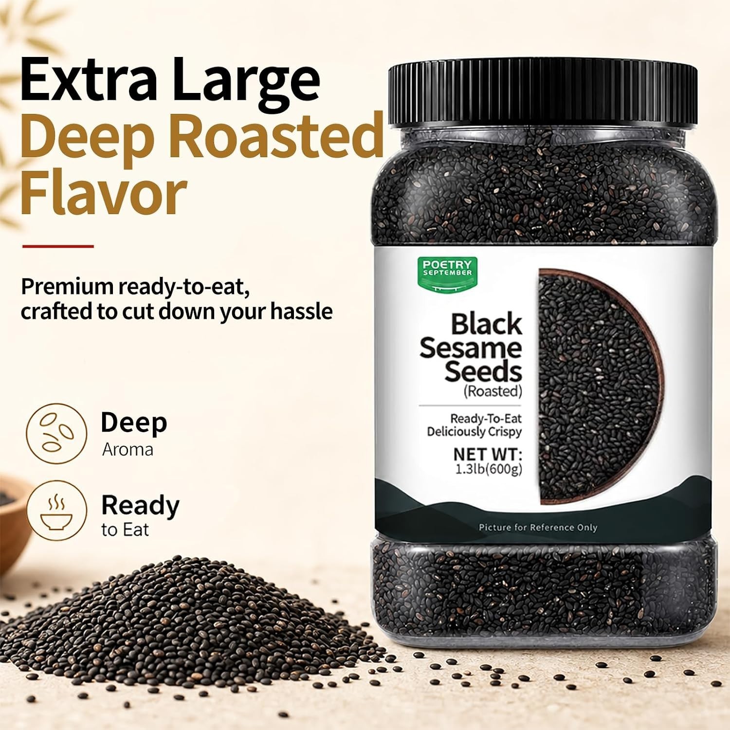Roasted Black Sesame Seeds for Sushi, Noodles & Baking, Toasted Sesame Seeds …