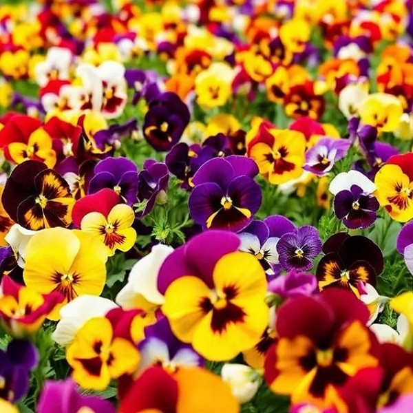 Pansy Swiss Giants Mixed Colors Seeds Organic, Non-GMO Viola Wittrockiana Roggli