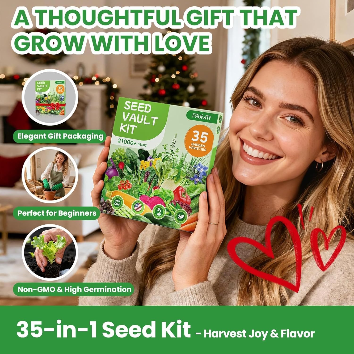 35 Heirloom Seeds Variety Pack – 21000+ Non-Gmo Seeds for Planting Vegetables an