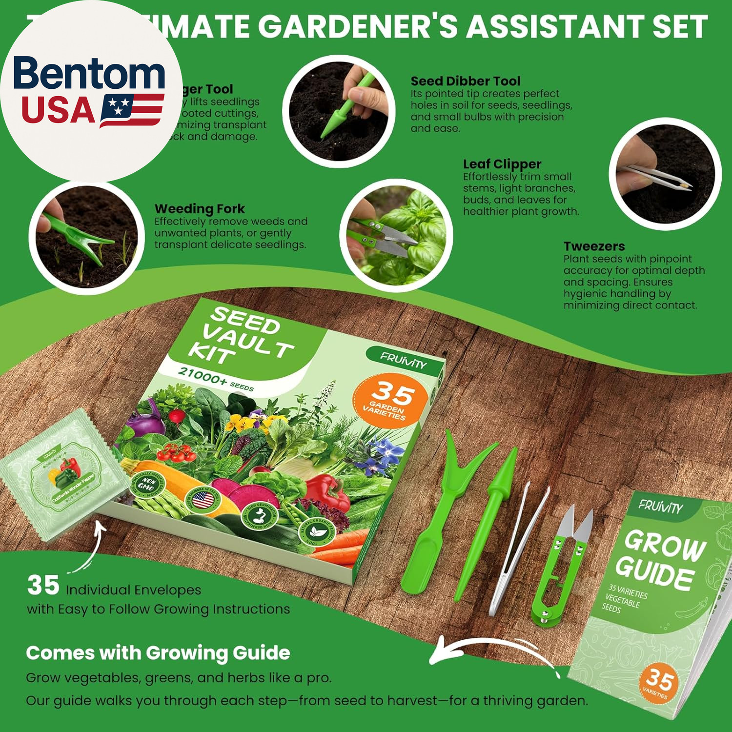 35 Heirloom Seeds Variety Pack – 21000+ Non-Gmo Seeds for Planting Vegetables an