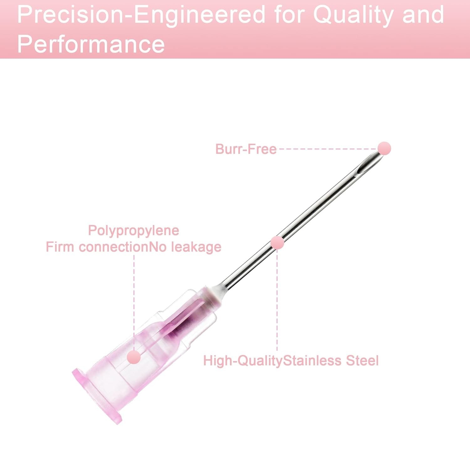 32 Gauge 1/2 Inch Needle with Caps, Sterile Disposable Luer Lock 32G inch