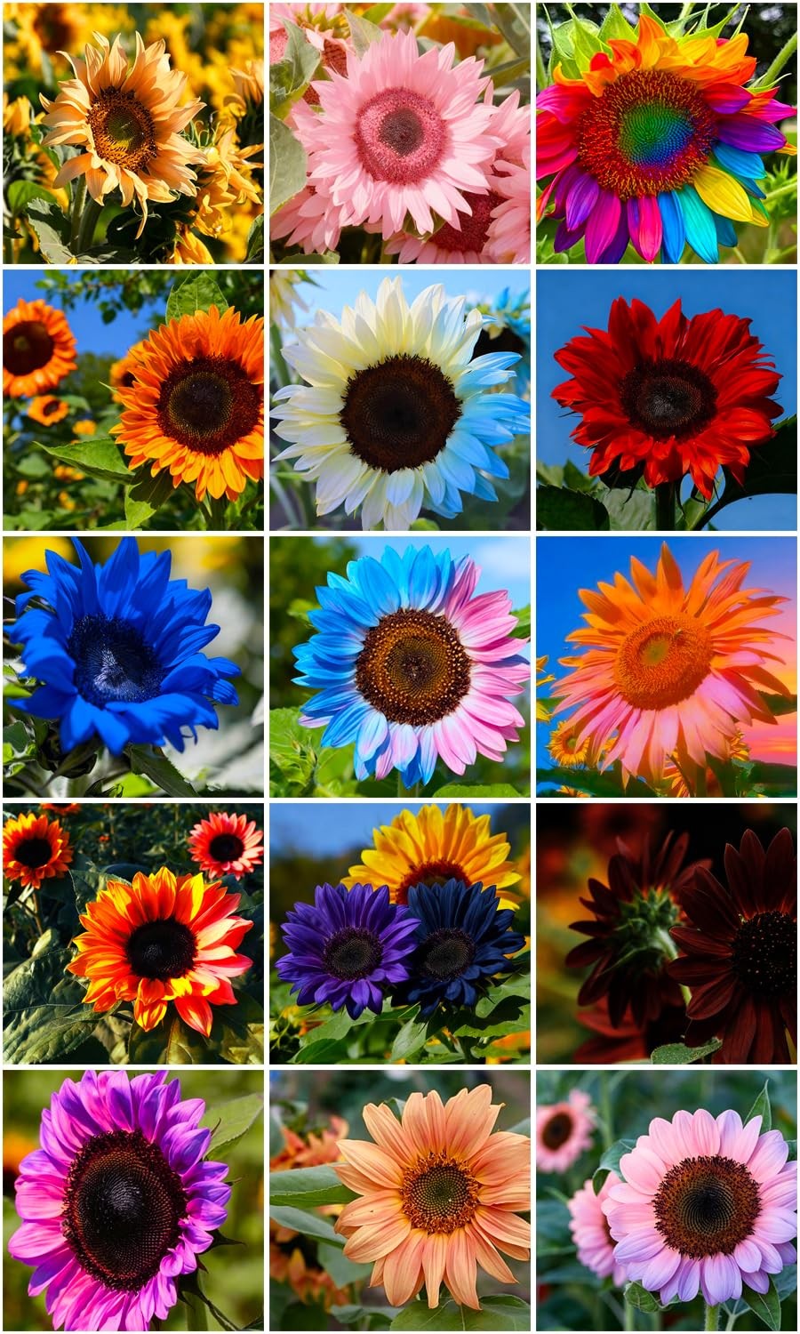 500+Mixed Sunflower Flower Seeds for Planting Outdoor Non-GMO Heirloom