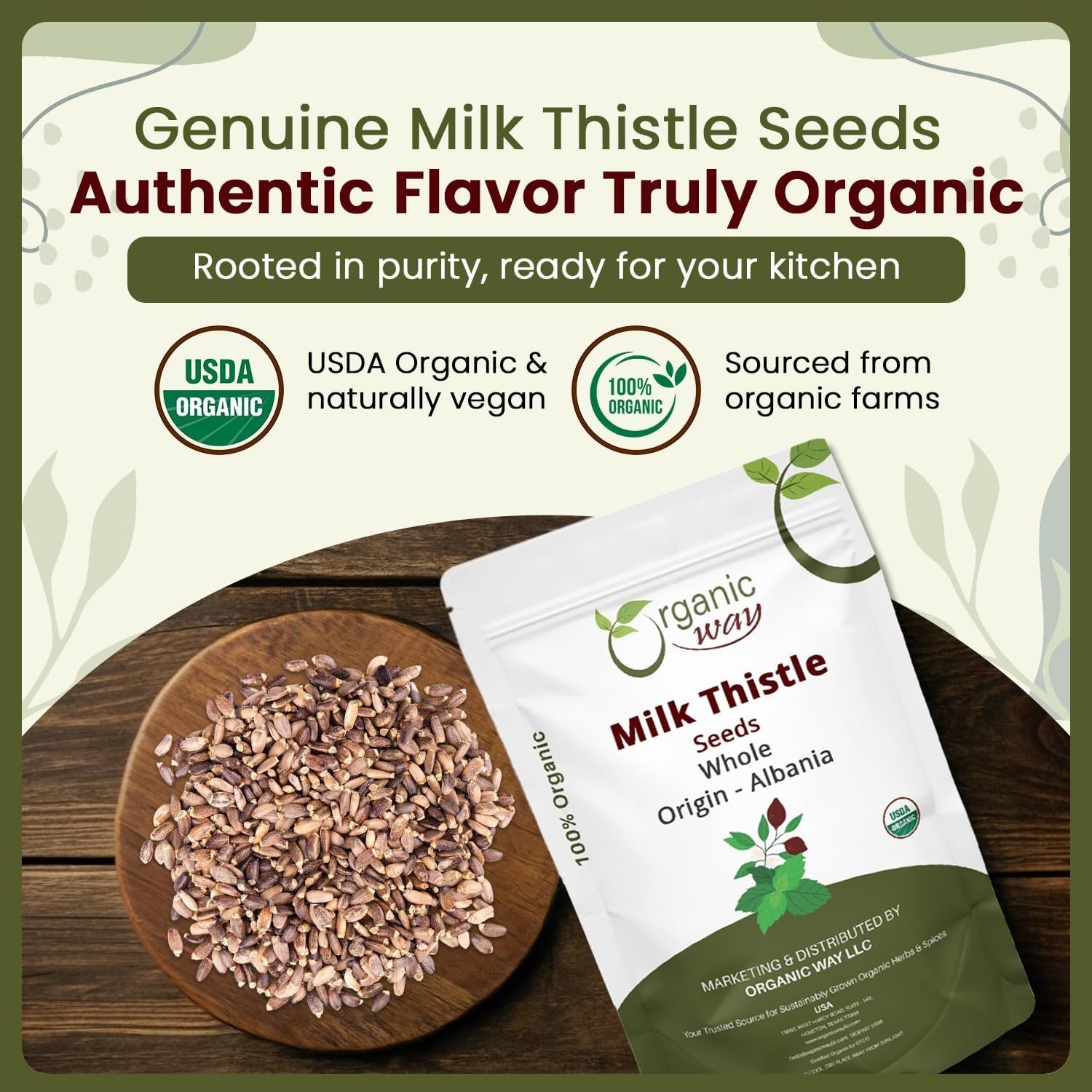 Wild-Harvested Milk Thistle Seeds – Kosher Certified, 2 Oz for Culinary & Health