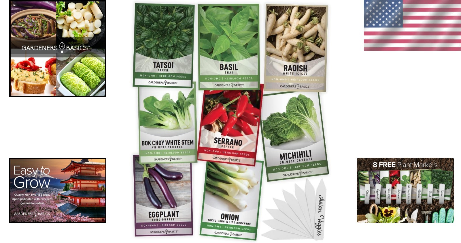 Non-GMO Heirloom Asian Vegetable Seeds – 8 Varieties