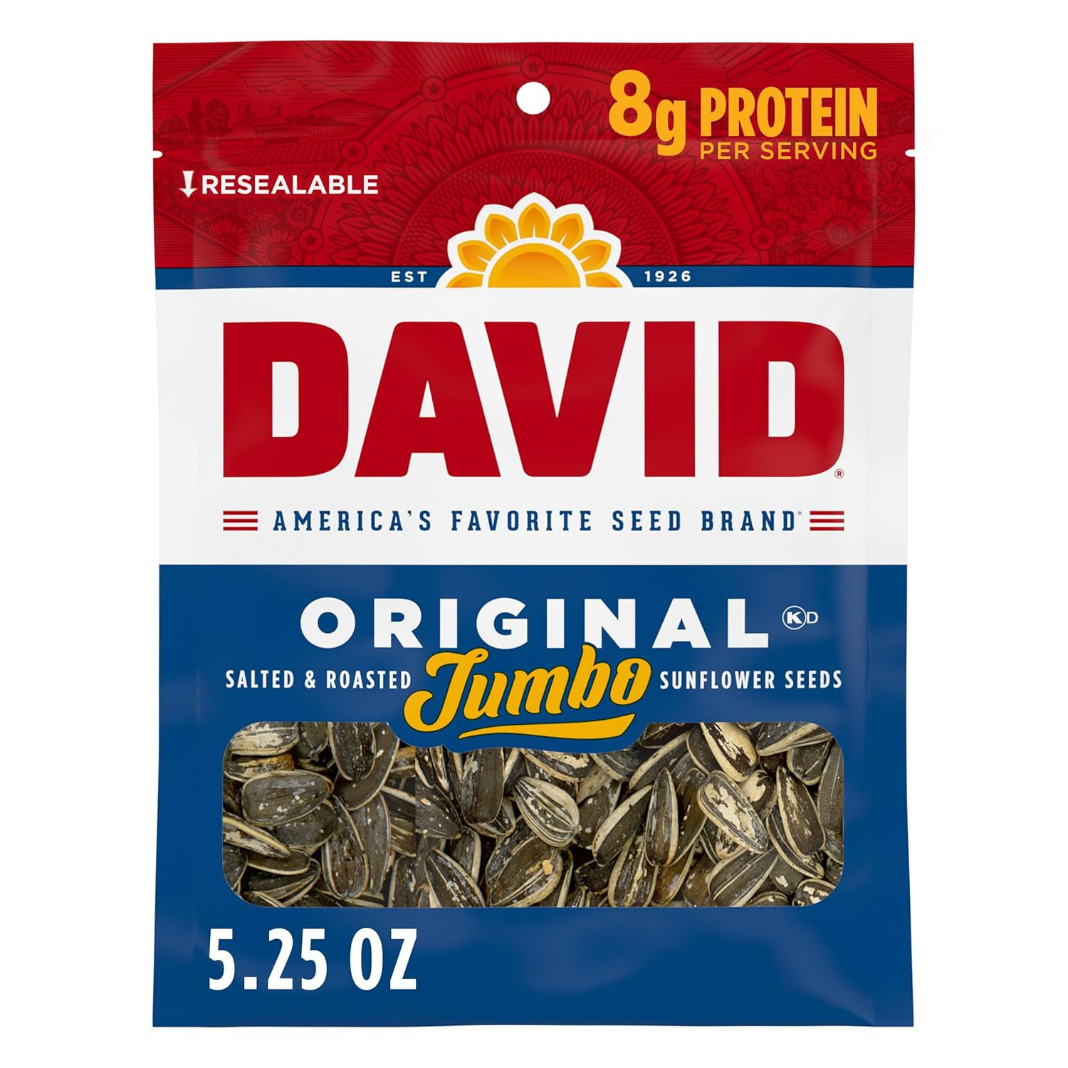SEEDS Roasted and Salted Original Jumbo Sunflower Seeds, Keto Friendly, 5.25 Oz,