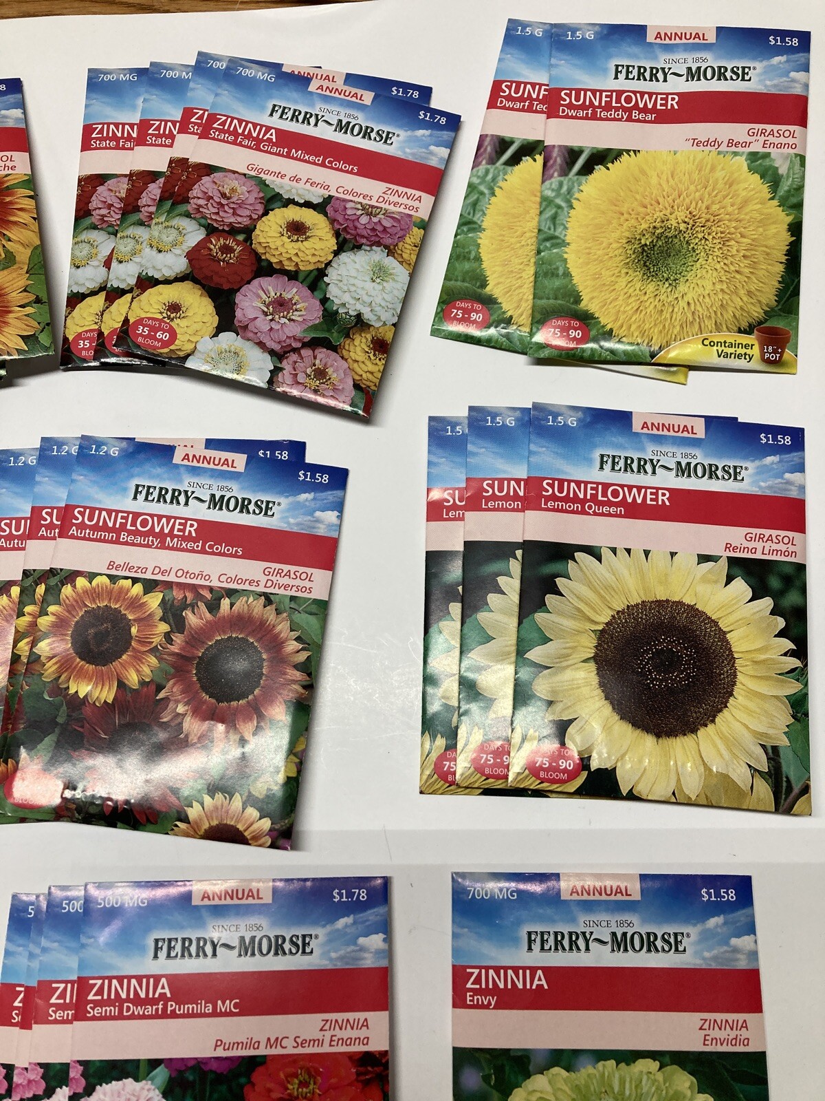 50 Ferry Morse Flowers Seed Packs Perennial Annual Free Shipping