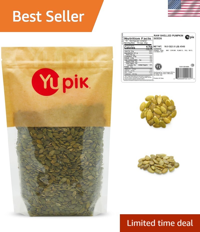 GMO-Free Raw Pumpkin Seeds 1 lb – Oil-Free, Salt-Free, Perfect for Baking
