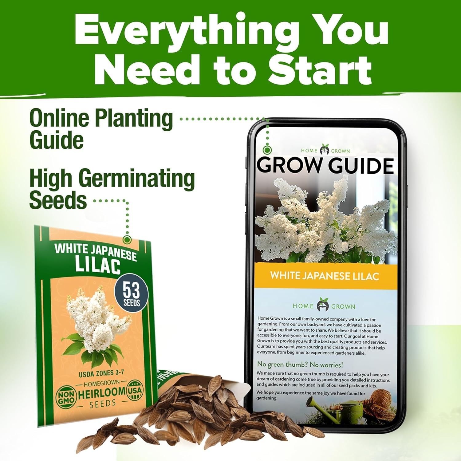 Fragrant White Lilac Flower Seeds – 53 Non-GMO Heirloom Seeds for Garden Bliss