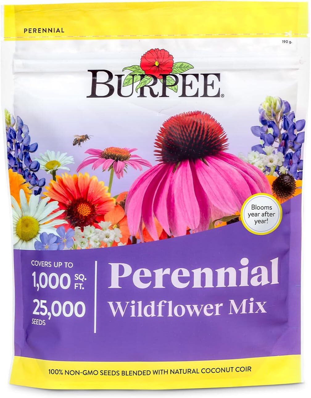 Burpee Wildflower 50,000 Bulk,18 Varieties of Flower Seeds Pollinator Garden