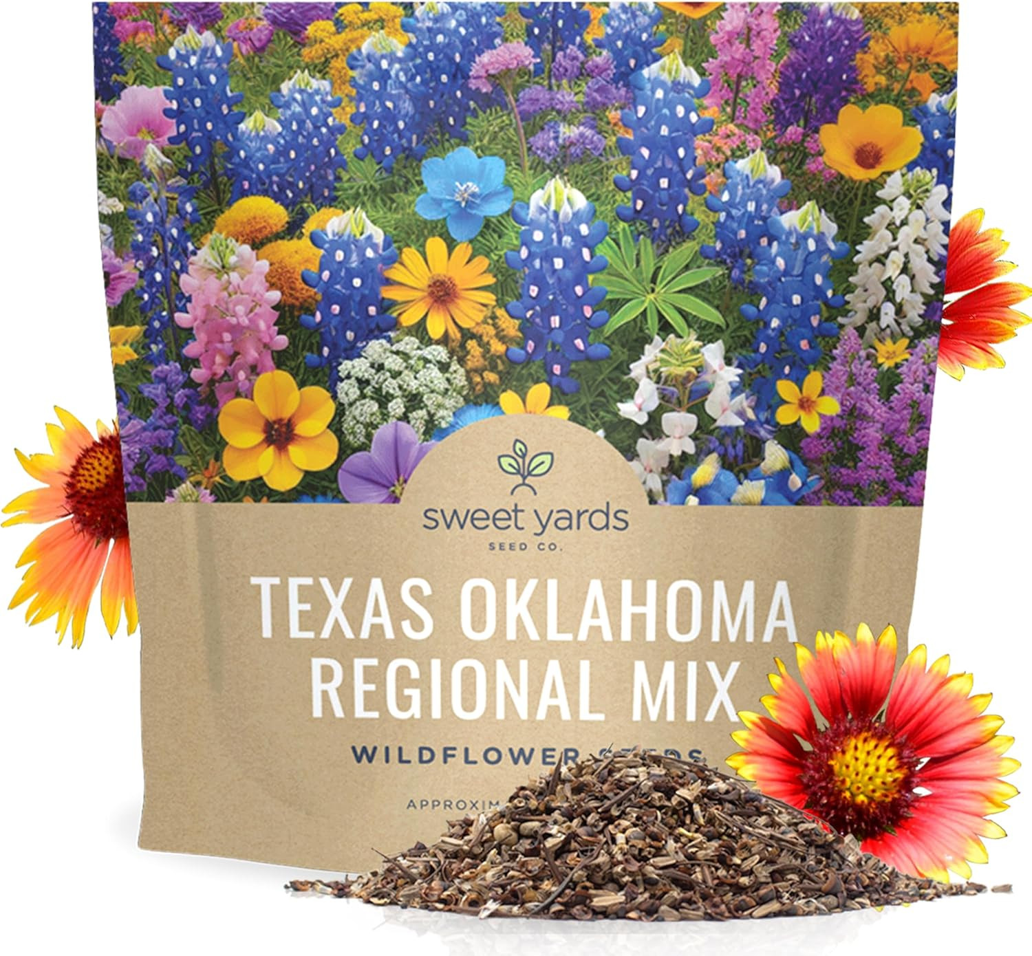 Texas Oklahoma Wildflower Seeds Mixture – Bulk 1 Ounce Packet – over 15,000