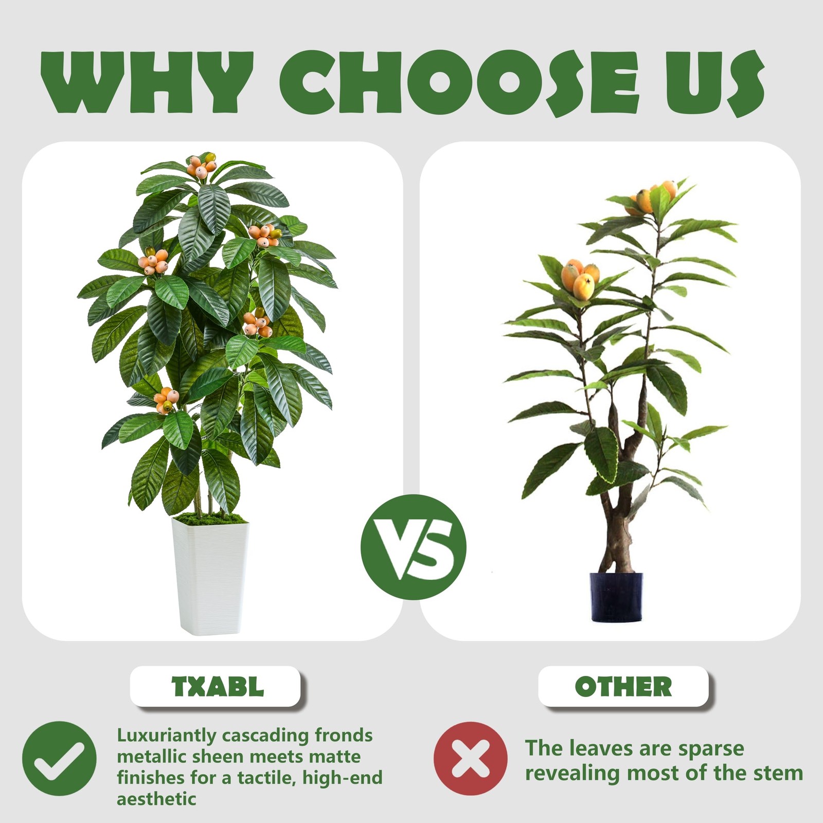 Artificial Loquat Tree 5FT Japanese Medlar Tropical Fruiting Plant Tall Artif…