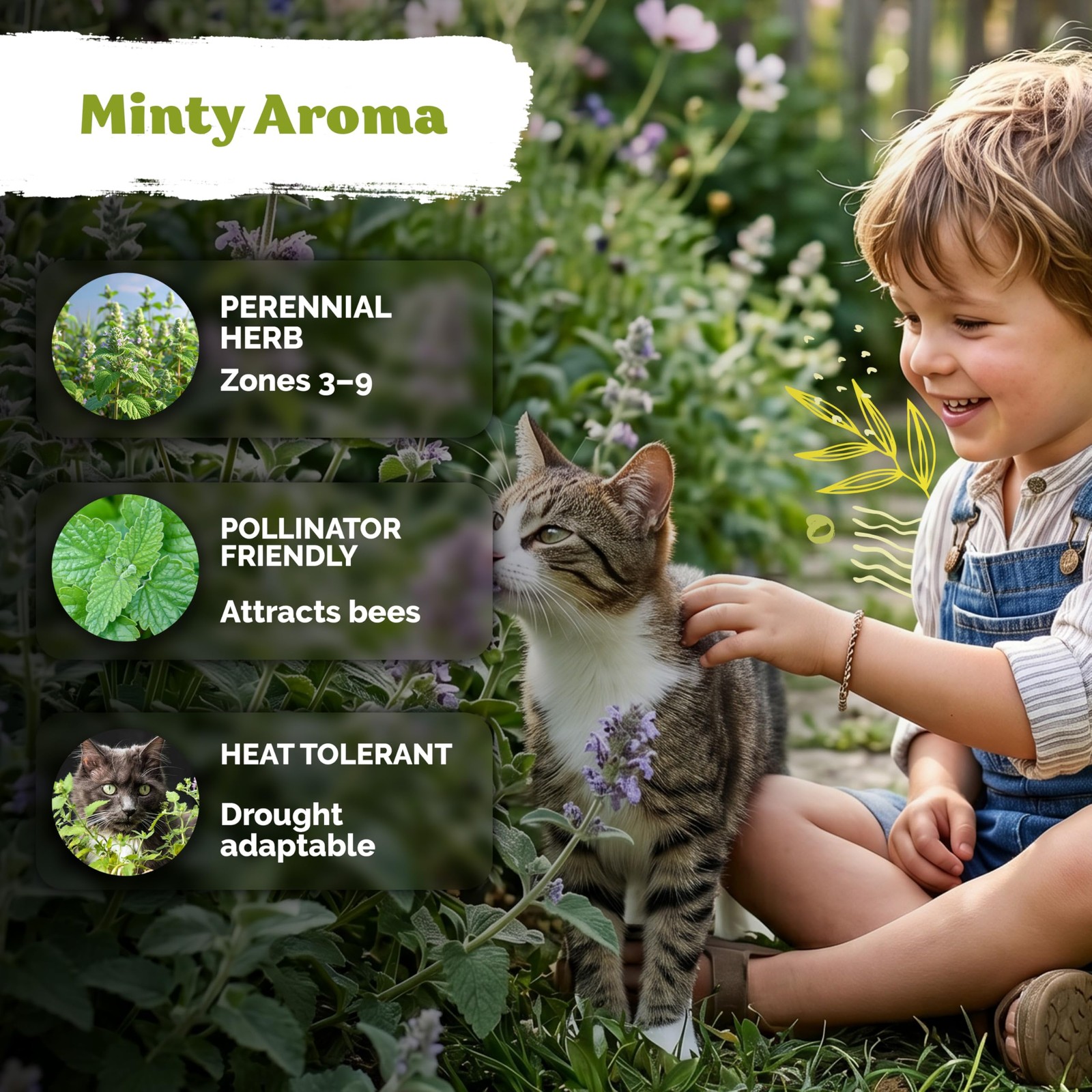 KVITER 3000 Catnip Seeds (Nepeta Cataria)