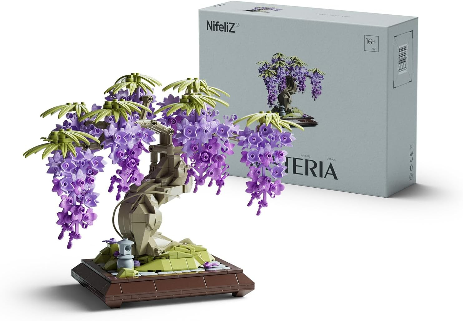 Wisteria Bonsai Tree Building Set for Adults, Botanical Plant Building Set, Flow